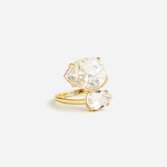 J.Crew Teardrop Crystal Bypass Ring - Picture 2 of 7